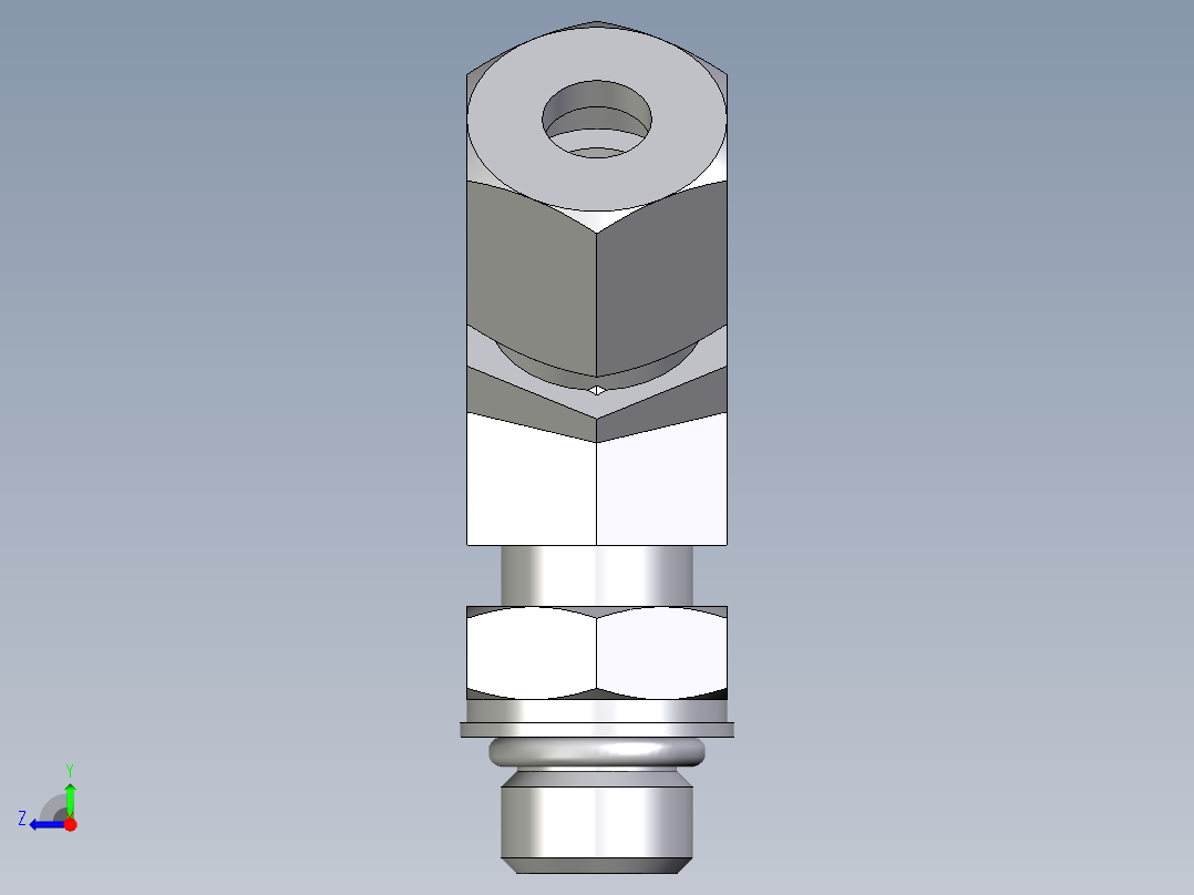 卡套式工业通用硬管接头EO_Adjustable_locknut_45_deg_elbow_VEE08SMORCF右视图