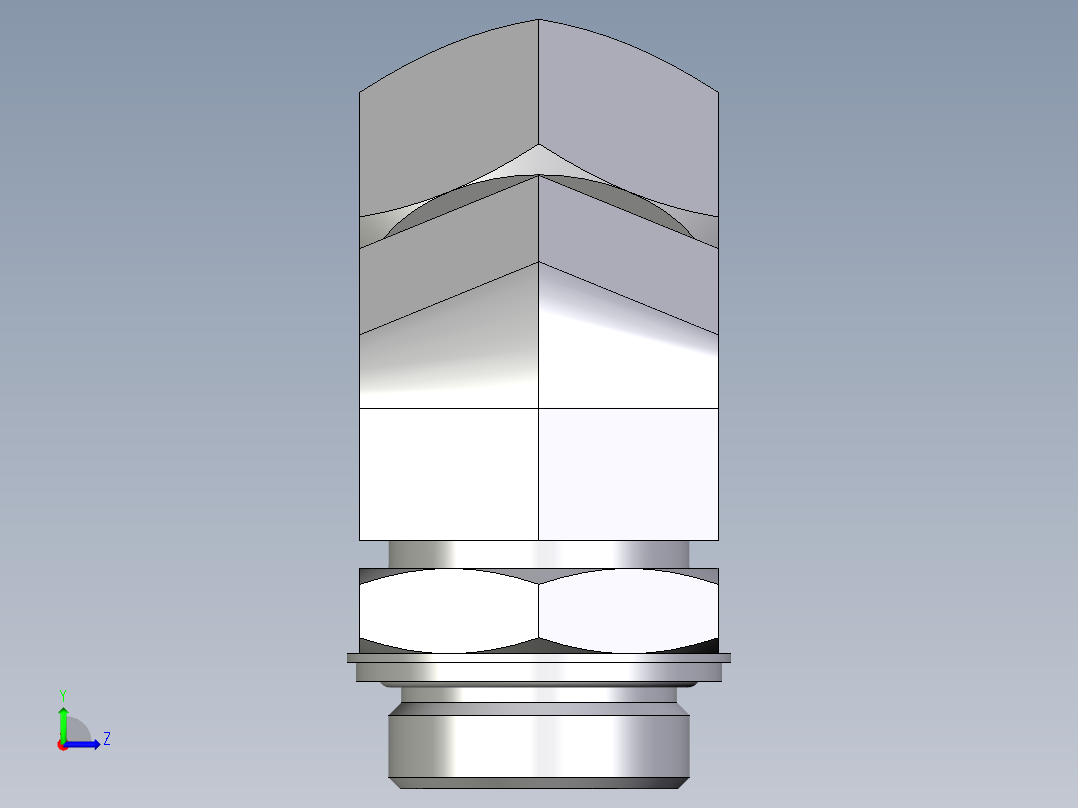 卡套式工业通用硬管接头EO_Adjustable_locknut_45_deg_elbow_VEE30SRCF左视图