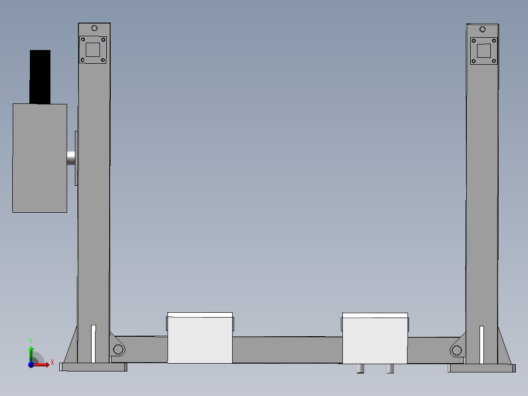 1.5t四柱液压式自动升降平台设计含SW三维及5张CAD图前视图