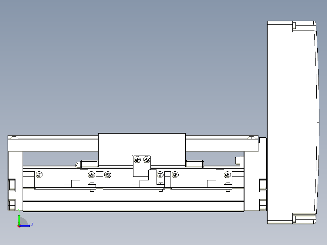 TPA-KNR-86E-1610C-L50A1-MU-BJ57-N3线性模块铝制底座左视图