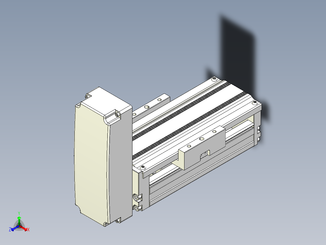 TPA-KNR-86E-1610C-L50A1-MU-BJ57-N3线性模块铝制底座正等轴测图