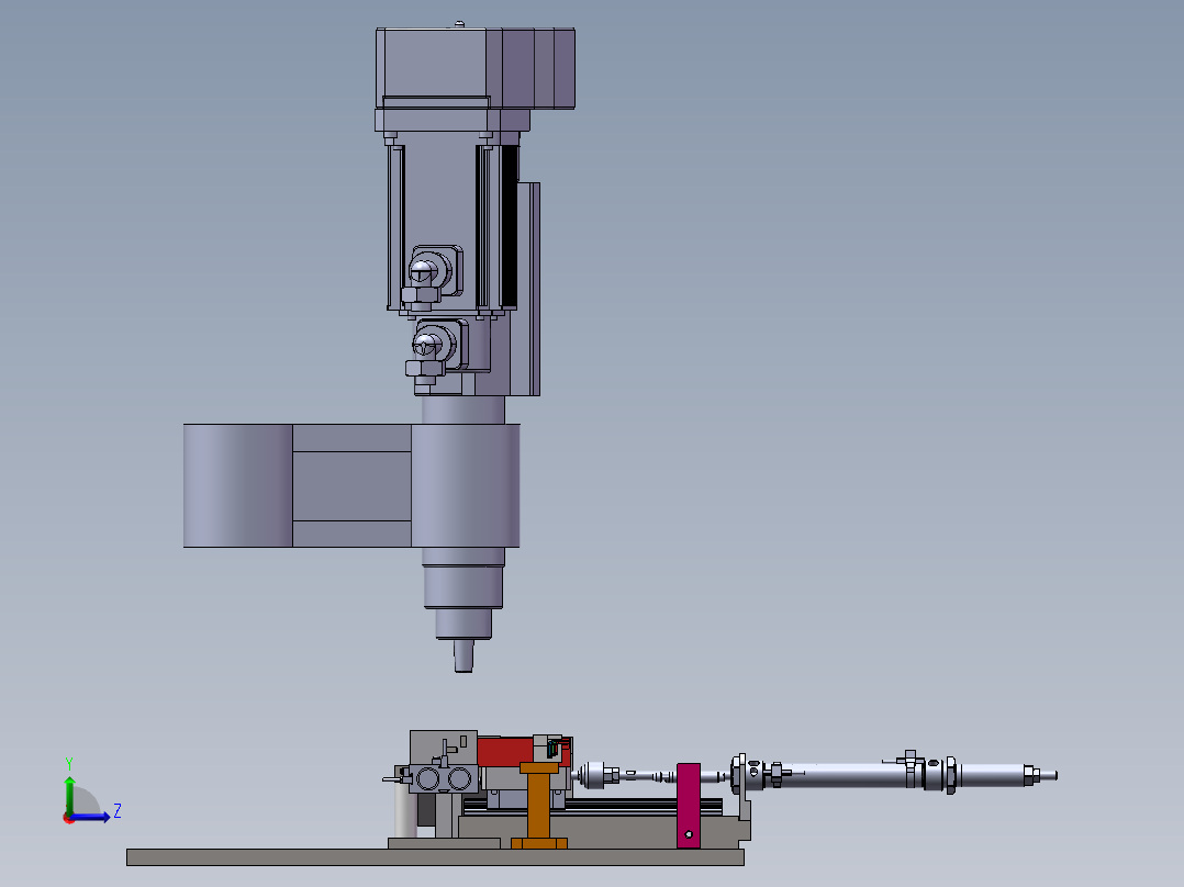 L型铁全自动攻丝机电路引脚攻丝（sw22可编辑+工程图）左视图
