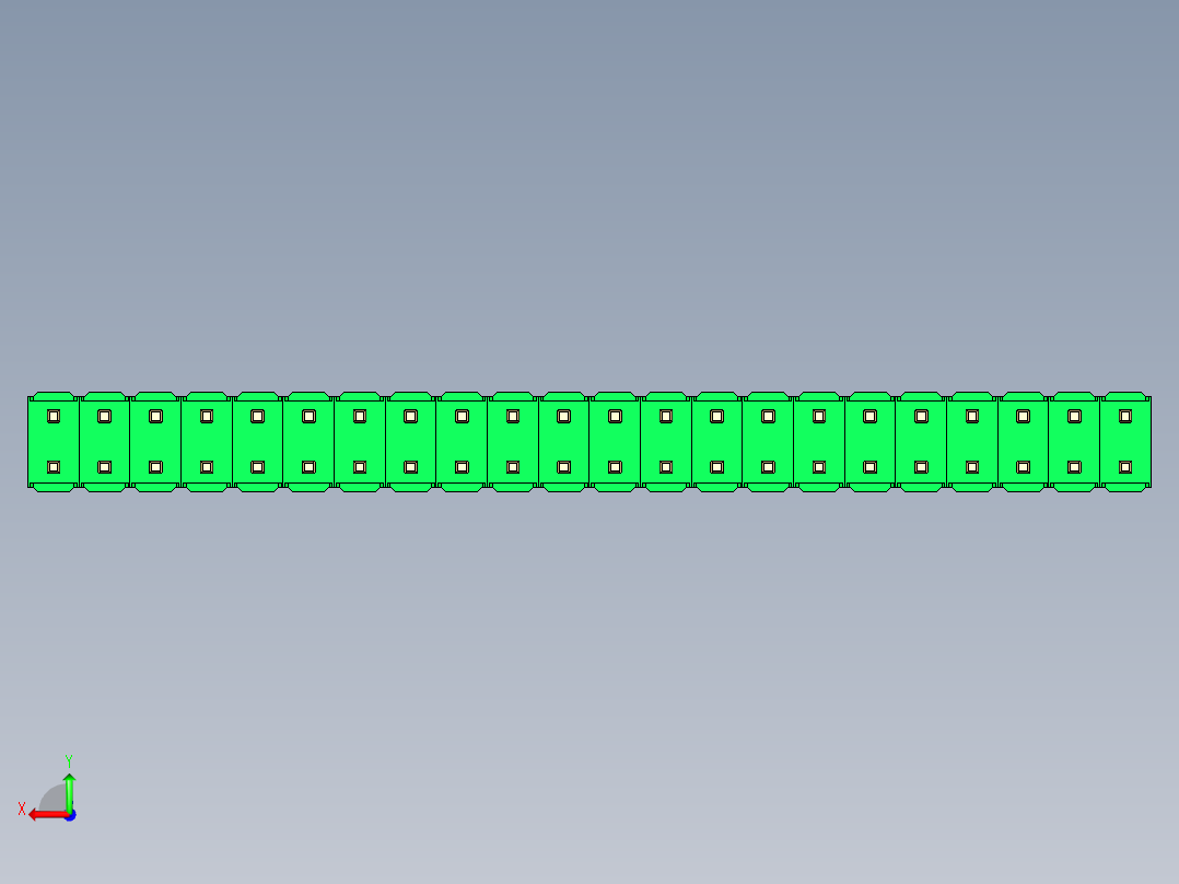 彩色公头100mil（2.54mm）系列-DS1021_green_2x22p_100mil_Type19_rev1.0后视图