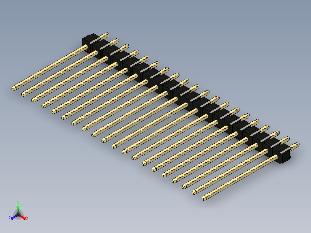 彩色公头100mil（2.54mm）系列-DS1021_black_1x20p_100mil_Type19_rev1.0