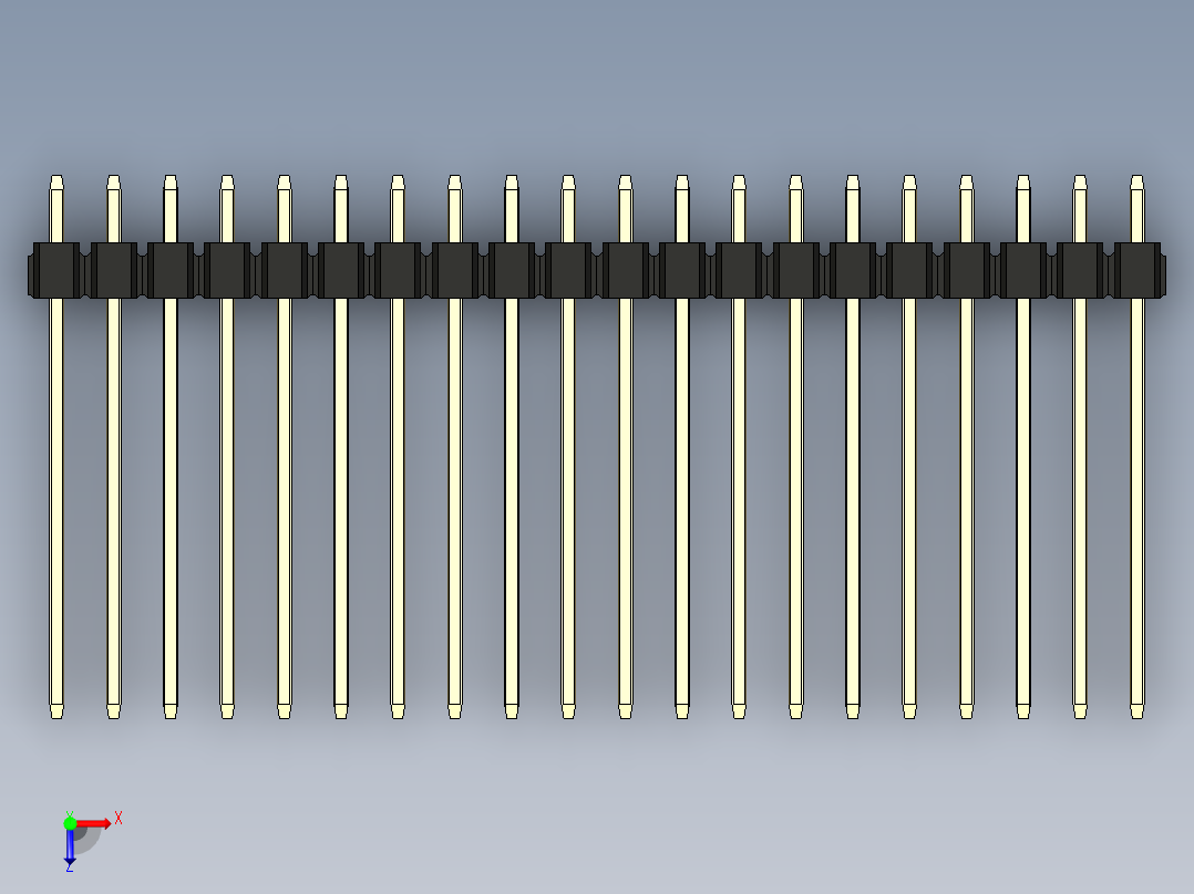 彩色公头100mil（2.54mm）系列-DS1021_black_1x20p_100mil_Type19_rev1.0俯视图