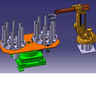 机器人自动上料装置3D图 自动化设备3D图纸3D模型