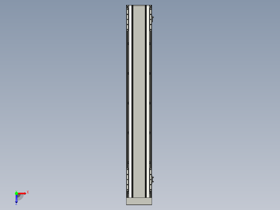 直线模组LHA170-S1050-D设计图纸俯视图