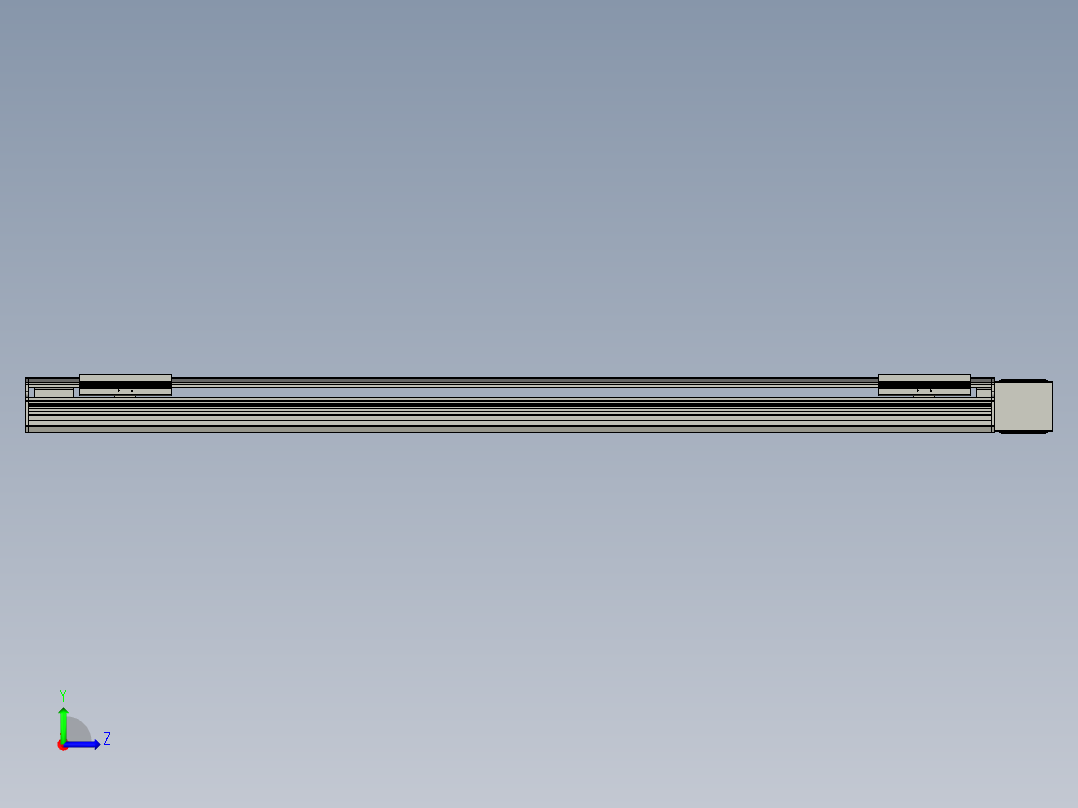 直线模组LHB17-L40-S1300-L(B)设计图纸左视图