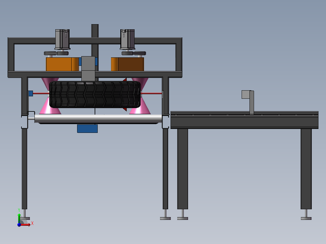 轮胎QC检测线前视图