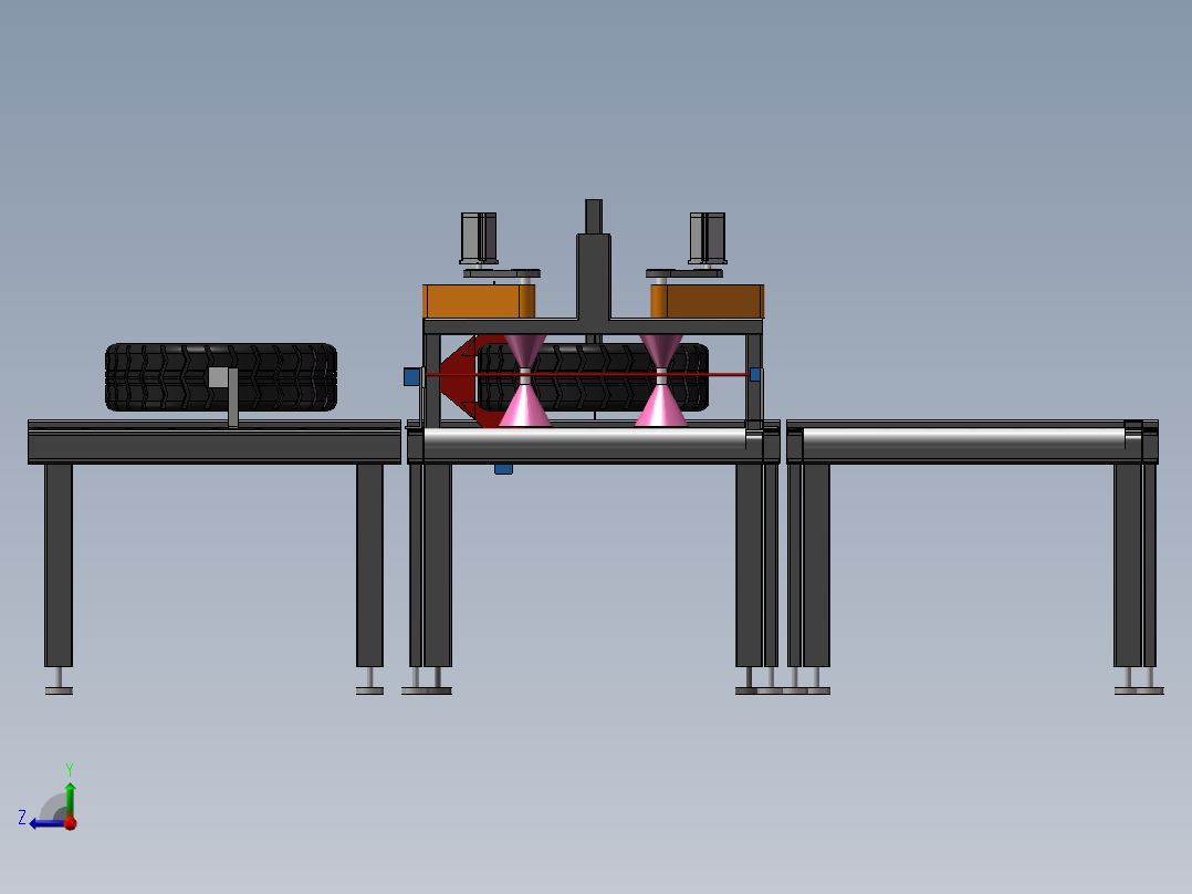 轮胎QC检测线右视图