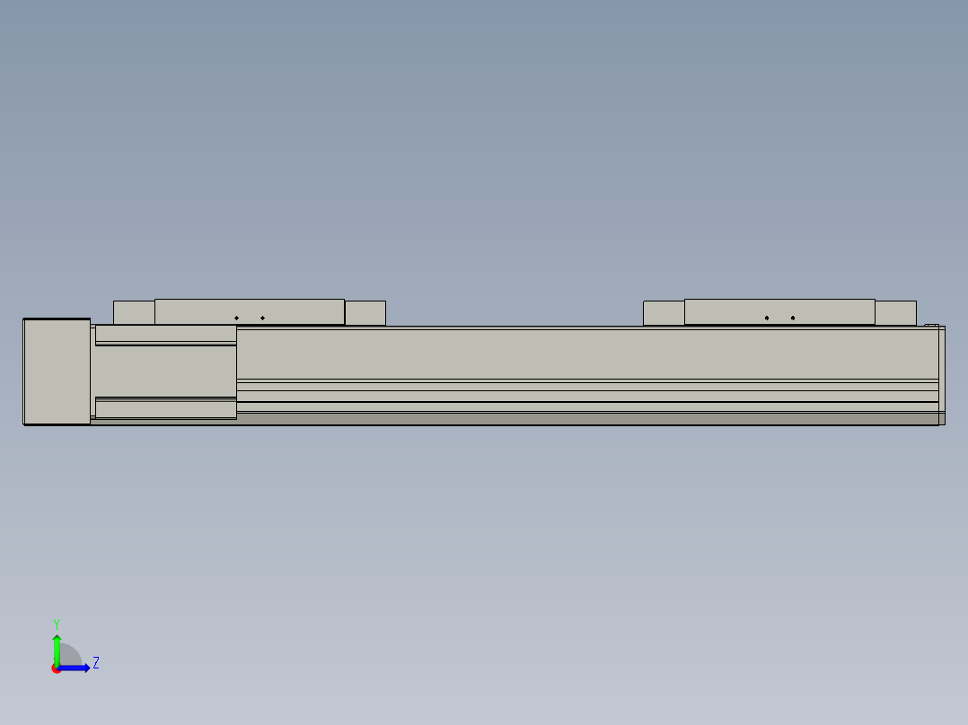 直线模组LHC17-S400-L设计图纸左视图