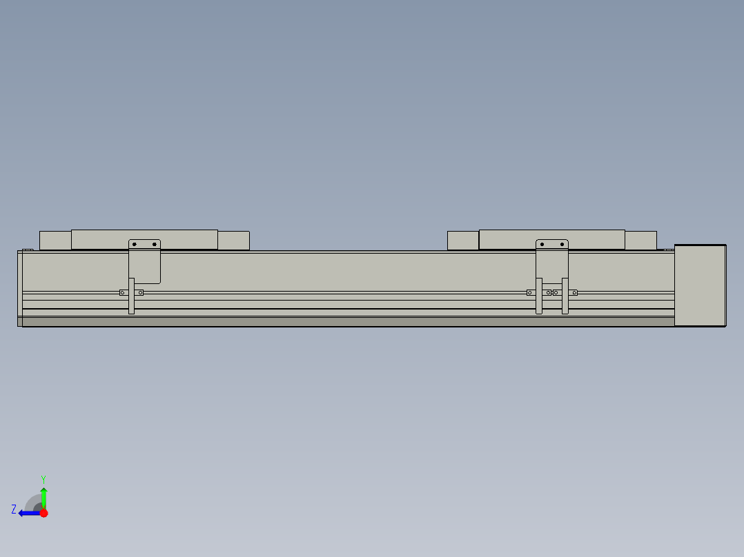 直线模组LHC17-S400-L设计图纸右视图