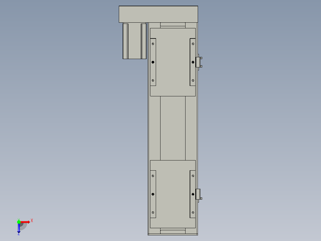 直线模组LHC17-S400-L设计图纸俯视图