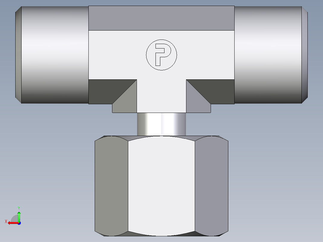 卡套式工业通用硬管接头EO_Standpipe_branch_tee_EVT08SOMD71后视图