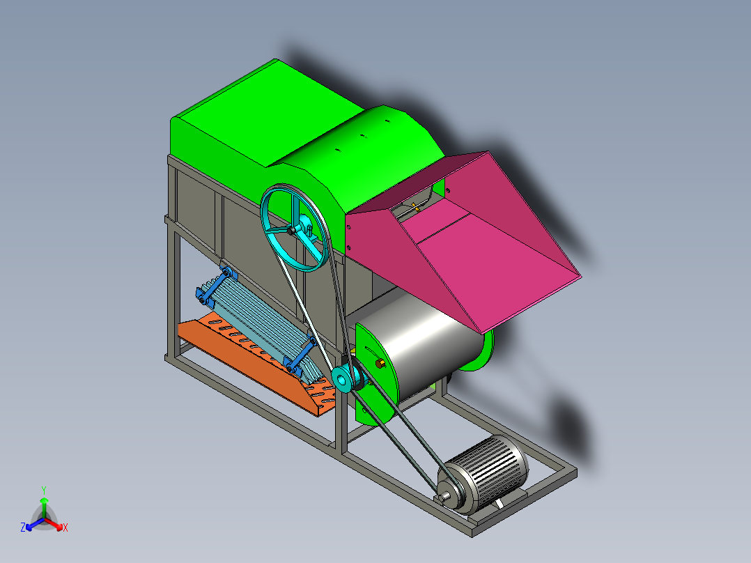 JX431-花生摘果机设计【全喂入式】三维proe+cad图