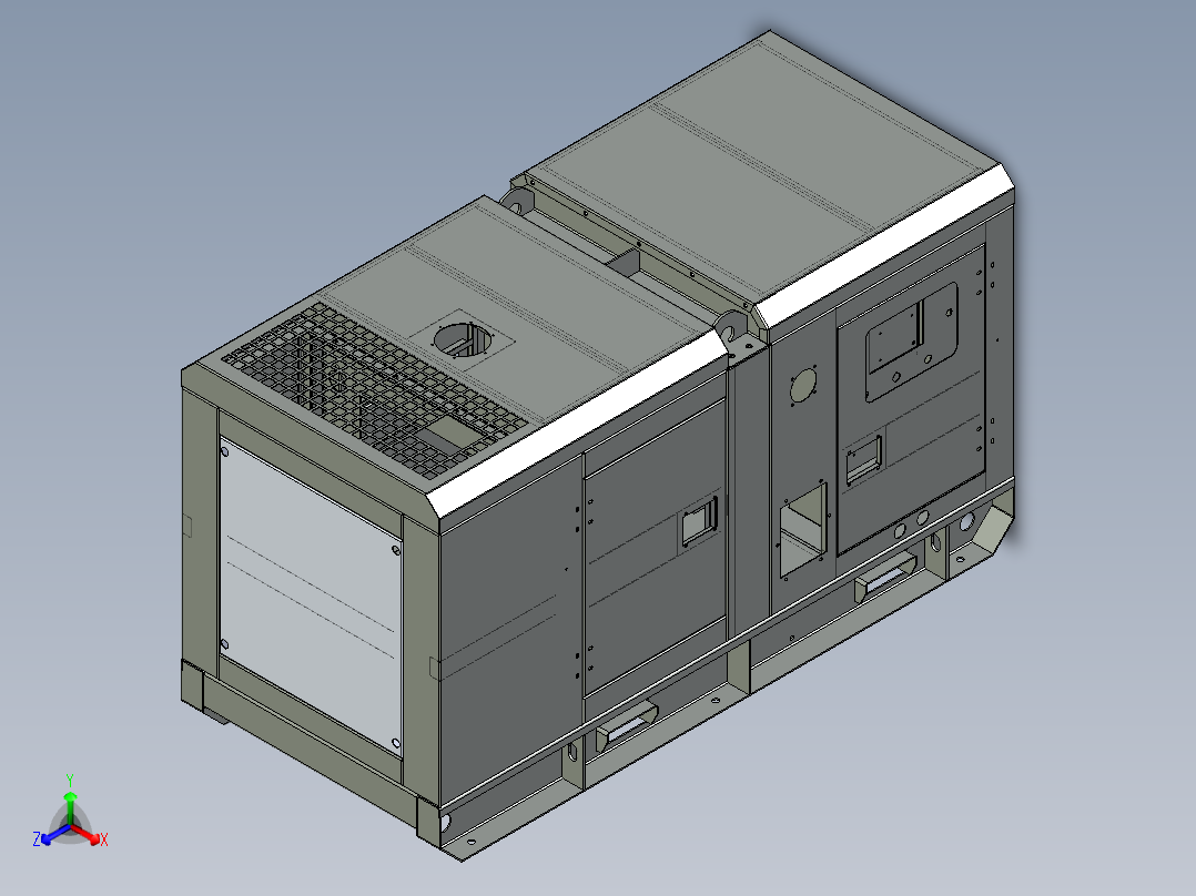 WP2.3D40型30KW斜角款发电机组三维SW模型