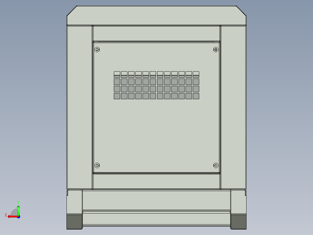 WP2.3D40型30KW斜角款发电机组三维SW模型后视图