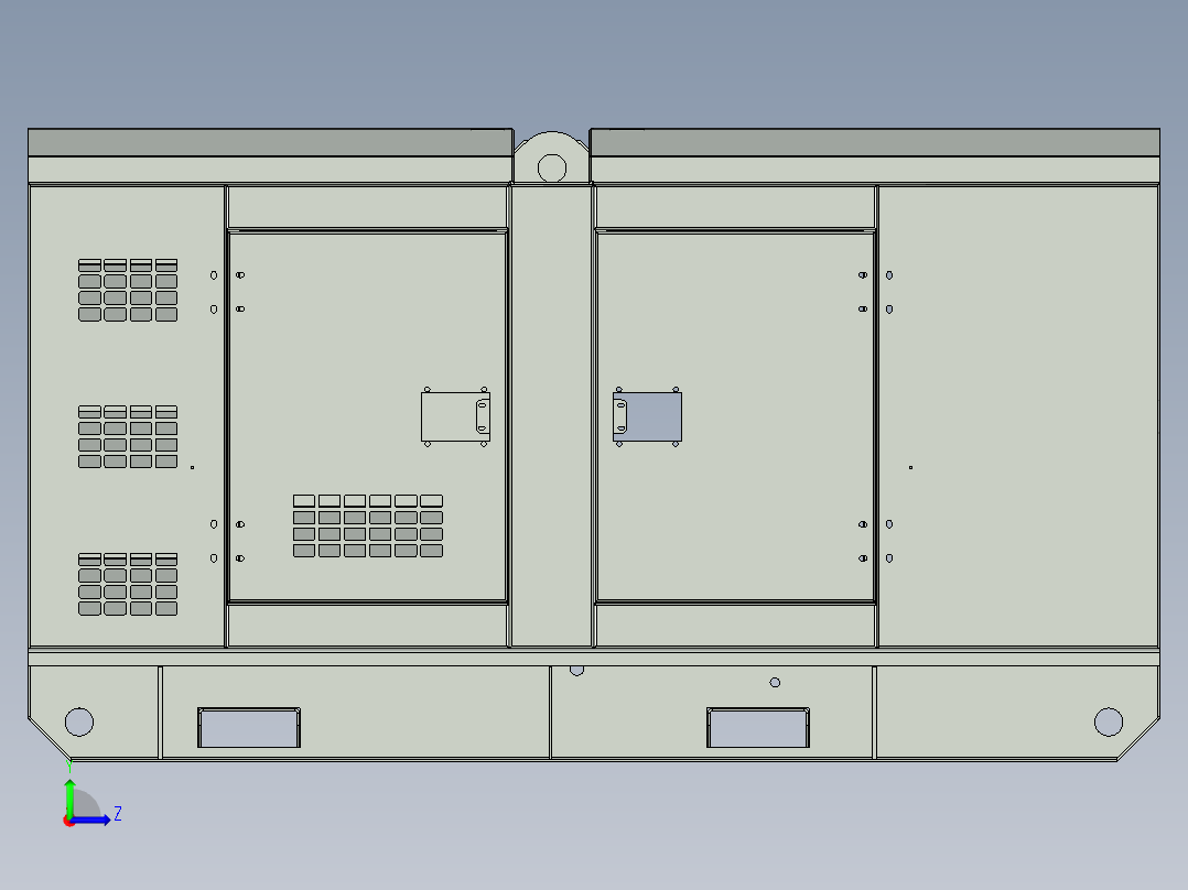 WP2.3D40型30KW斜角款发电机组三维SW模型左视图