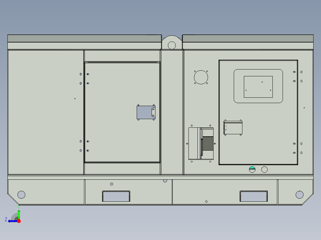 WP2.3D40型30KW斜角款发电机组三维SW模型右视图