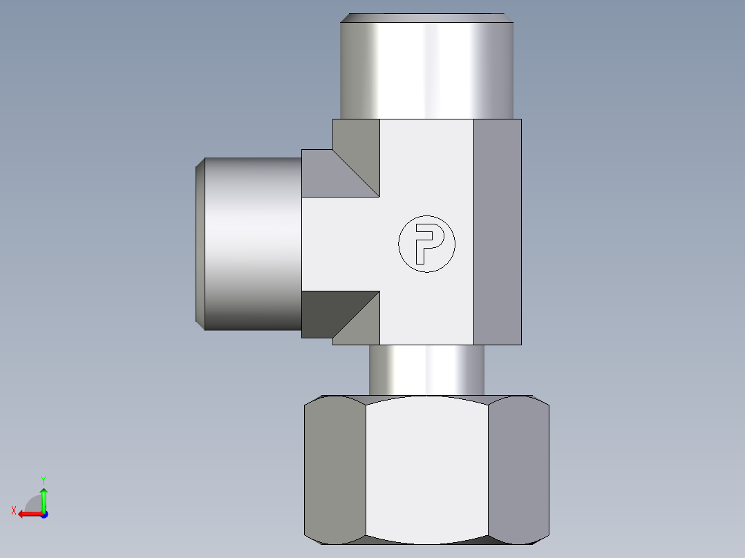 卡套式工业通用硬管接头EO_Standpipe_run_tee_EVL12LOMDCF后视图