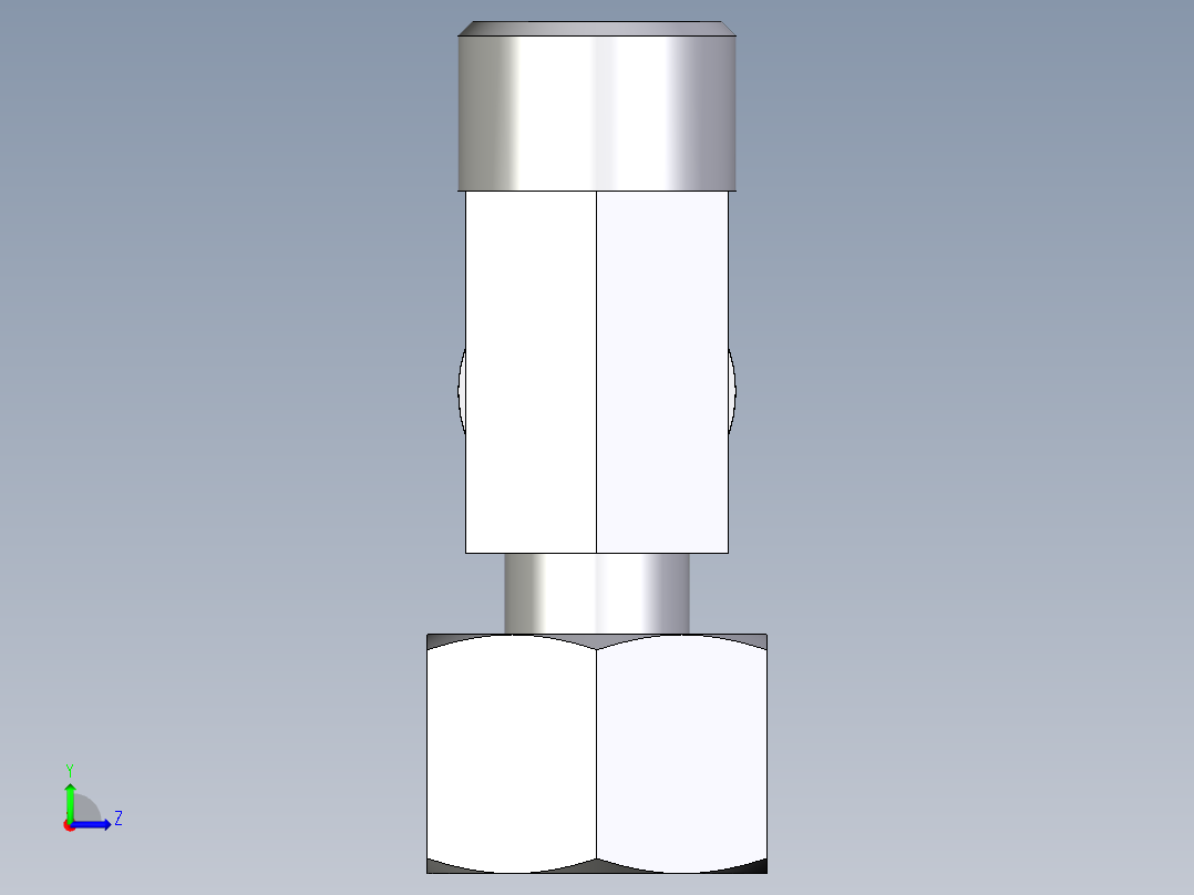 卡套式工业通用硬管接头EO_Standpipe_run_tee_EVL12LOMDCF左视图