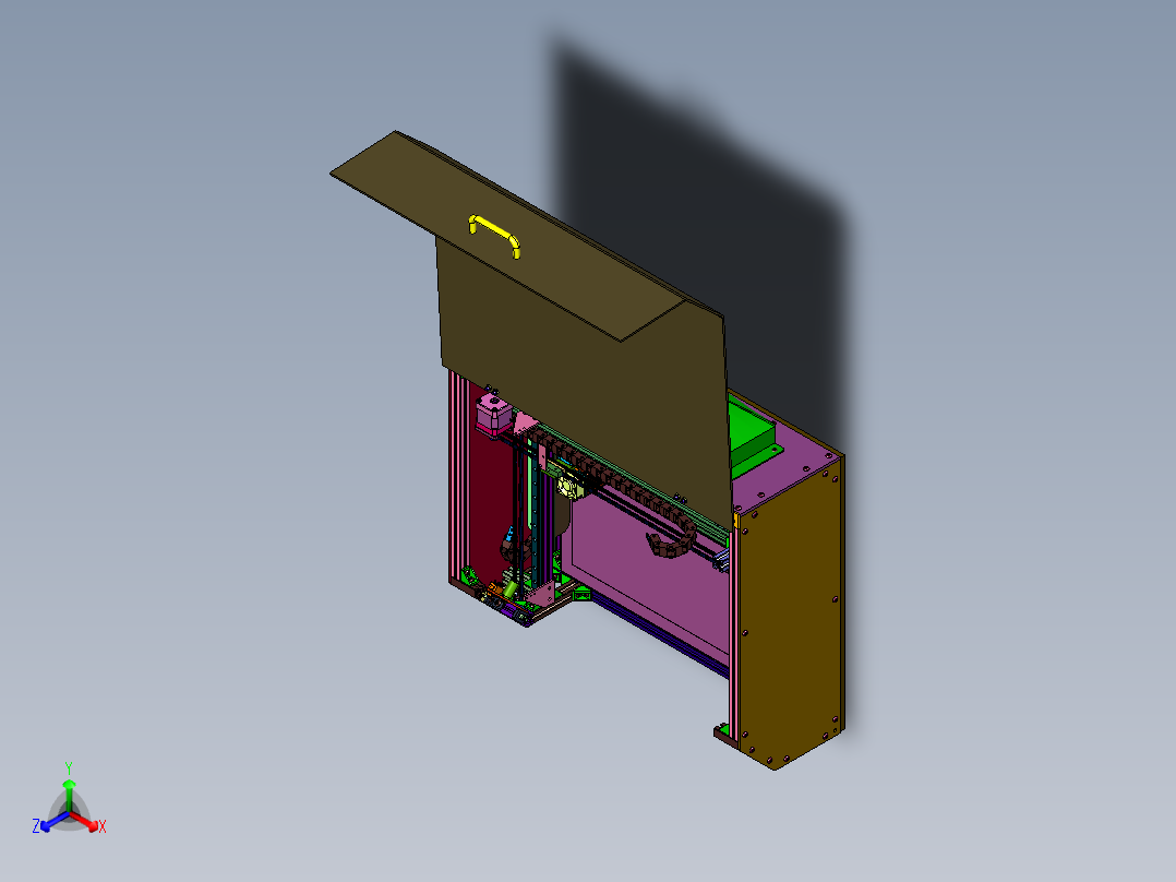 激光小型三轴grbl木工自动雕刻机正等轴测图