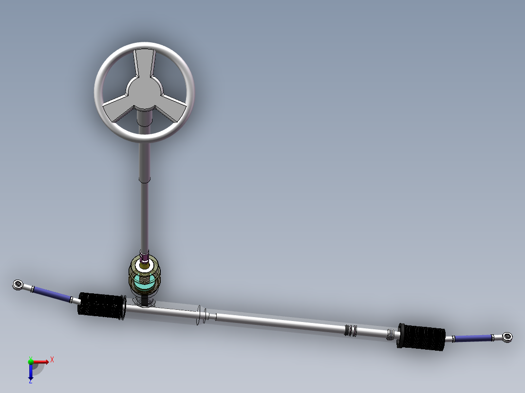【6】齿轮齿条式转向器的设计图纸+说明书(1)俯视图