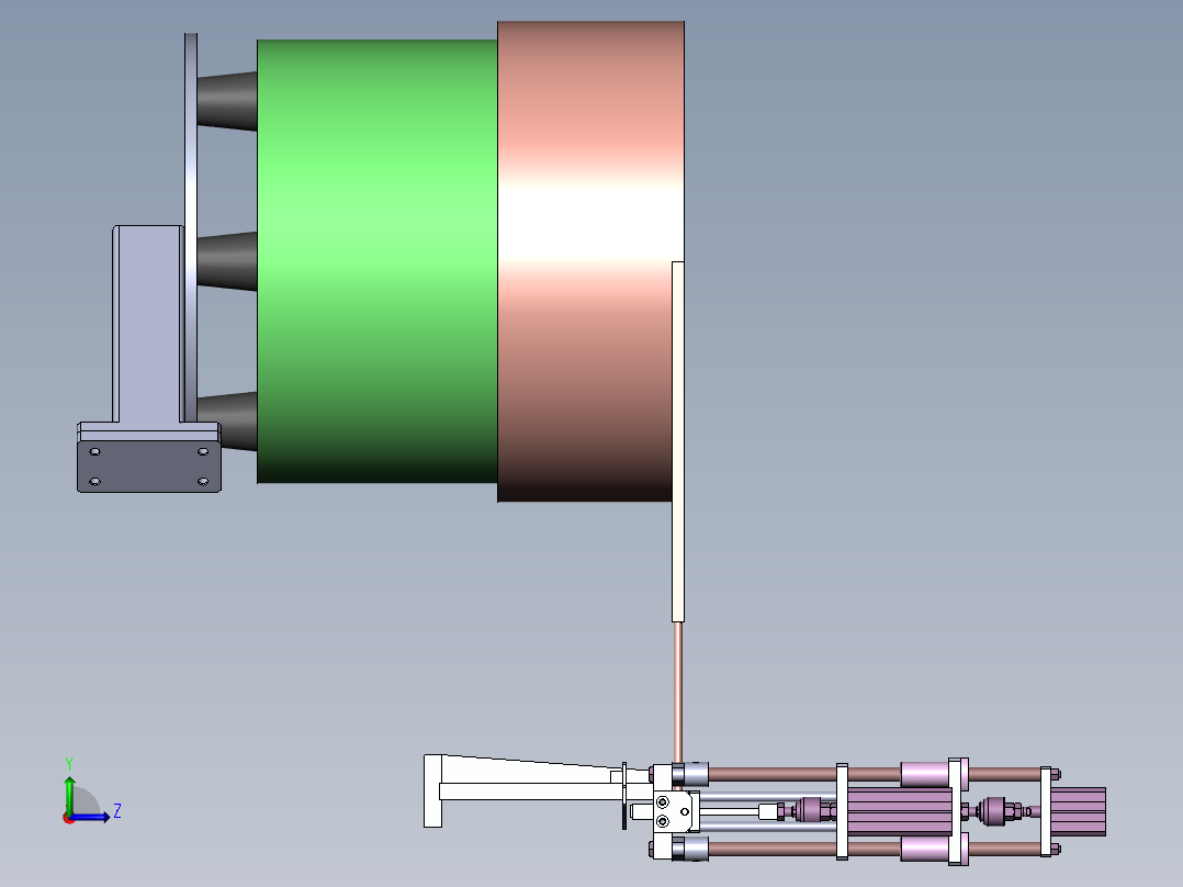 卡扣自动装配机 五金铰链卡条自动装配机左视图