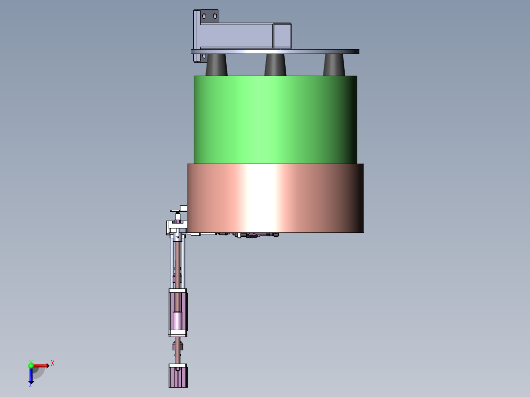 卡扣自动装配机 五金铰链卡条自动装配机俯视图