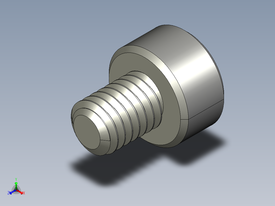 M3 x 0.5mm Thread 4mm LONG SOCKET HEAD CAP SCREW.STEP正等轴测图