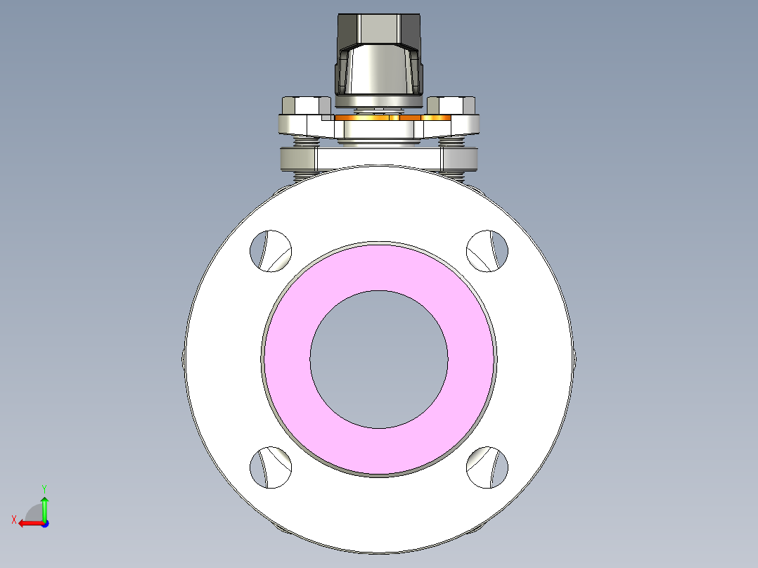 管道手动球阀-水管开关阀-手动阀门User Library-md52c150dn65-1后视图