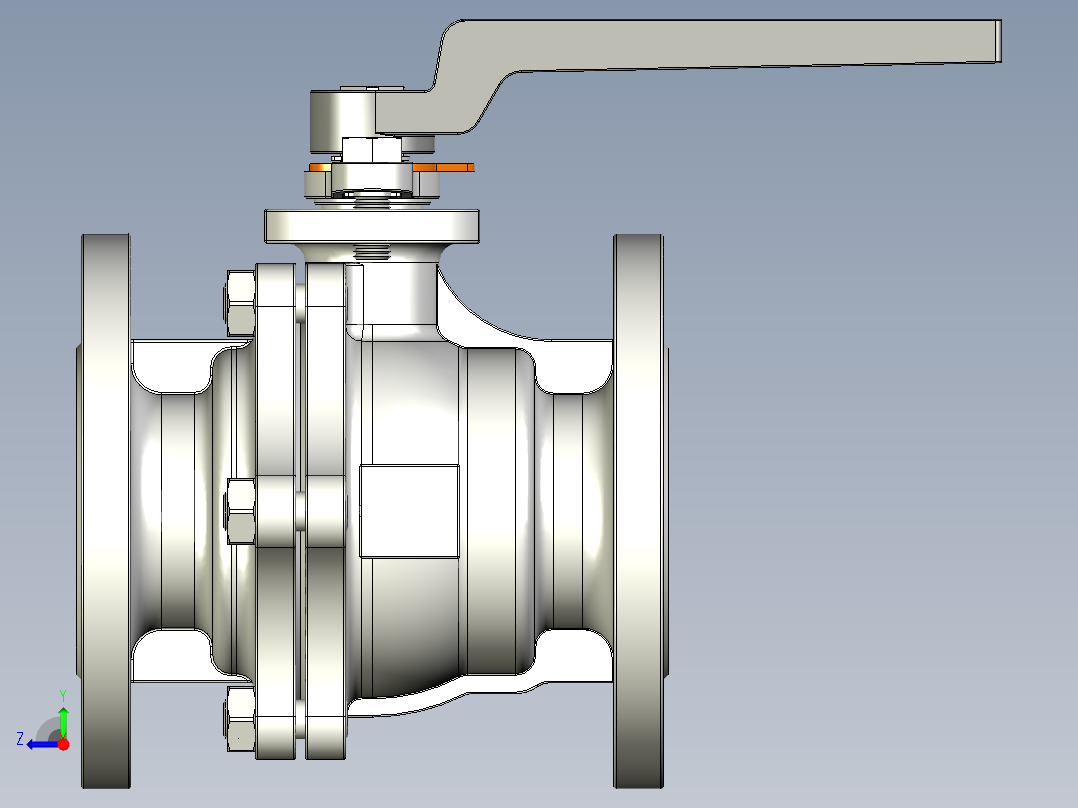 管道手动球阀-水管开关阀-手动阀门User Library-md52c150dn65-1右视图