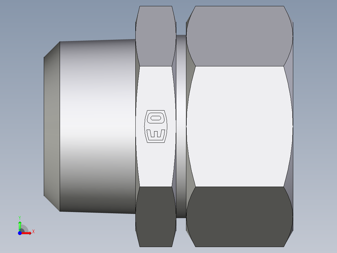 卡套式工业通用硬管接头EO_Male_Stud_connector_GE28LR1KEGCF前视图