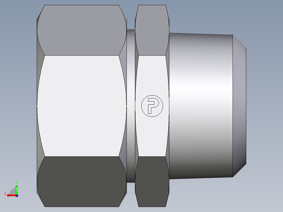 卡套式工业通用硬管接头EO_Male_Stud_connector_GE28LR1KEGCF后视图