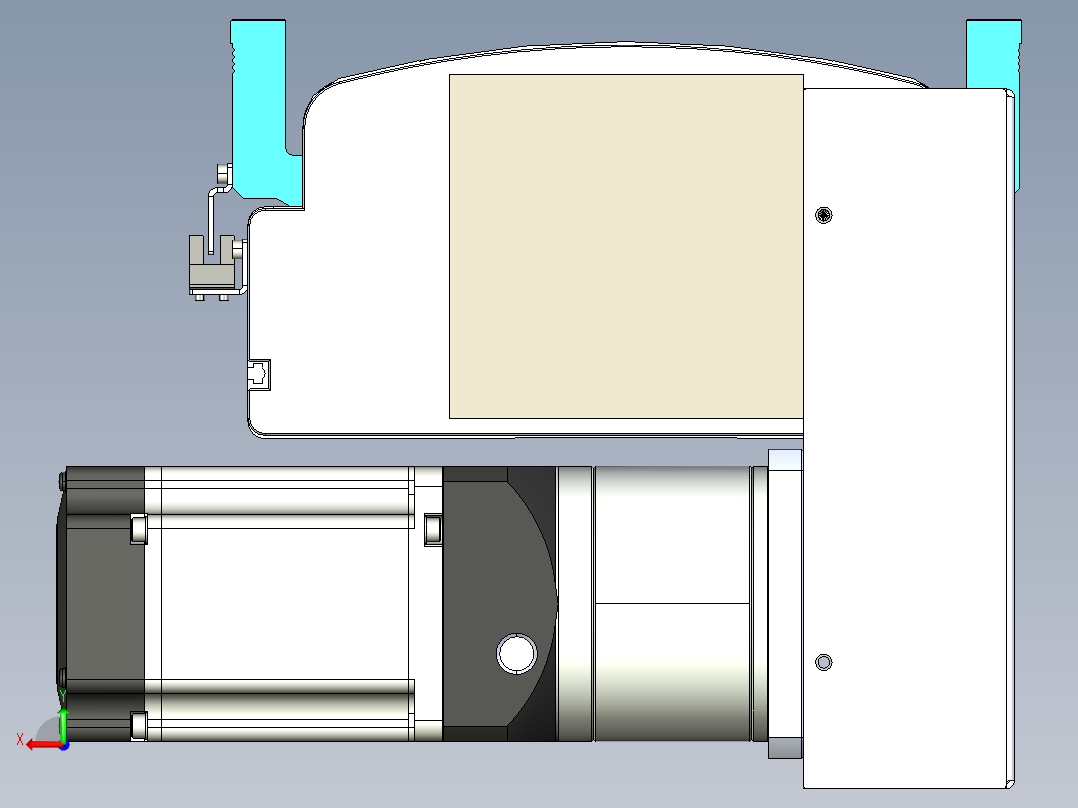 同步带滑台-半封闭B22H-L100-C-S1750-LD-P75-D3-N5后视图