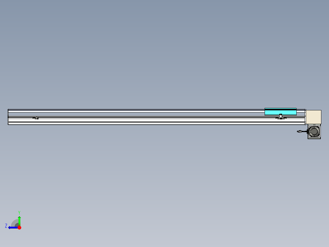 同步带滑台-半封闭B22H-L100-C-S1750-LD-P75-D3-N5右视图