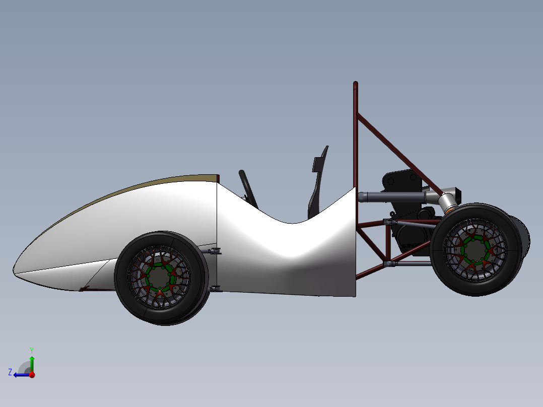 方程式混合动力车右视图