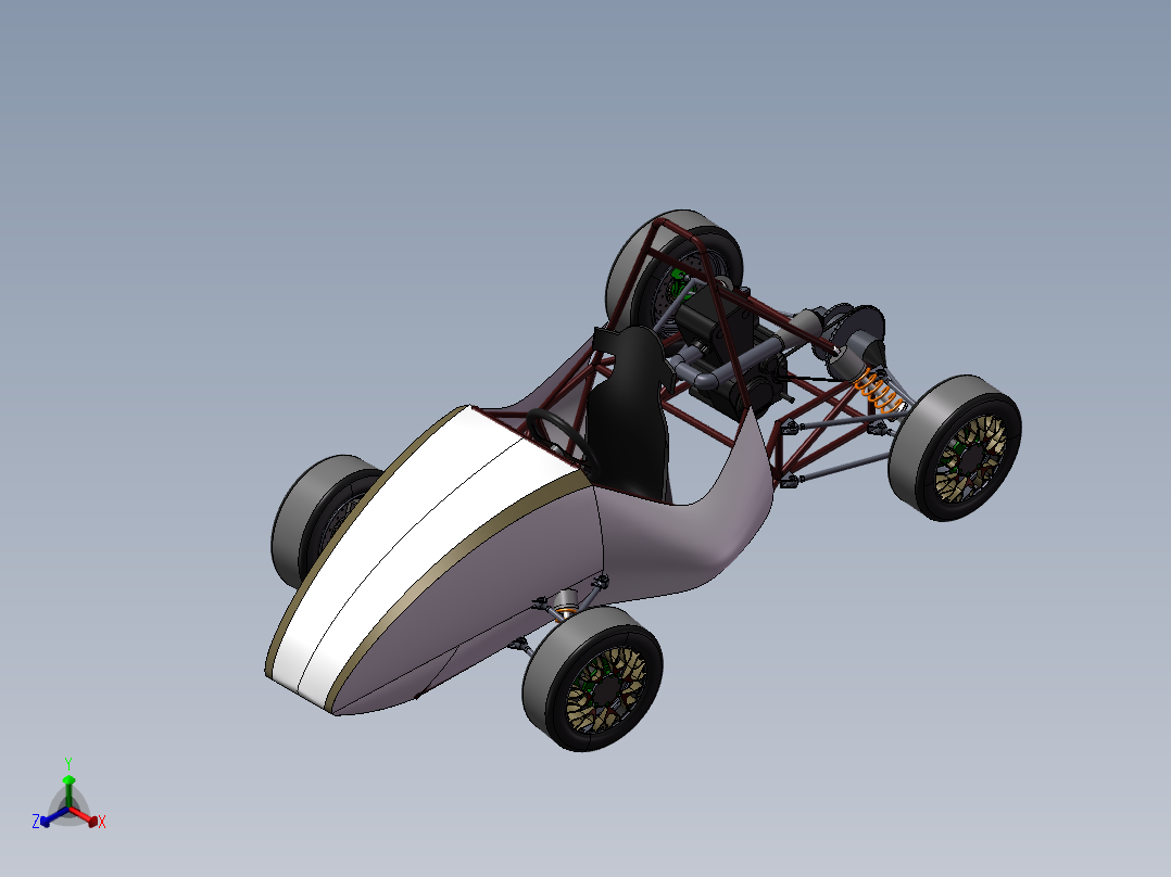方程式混合动力车正等轴测图