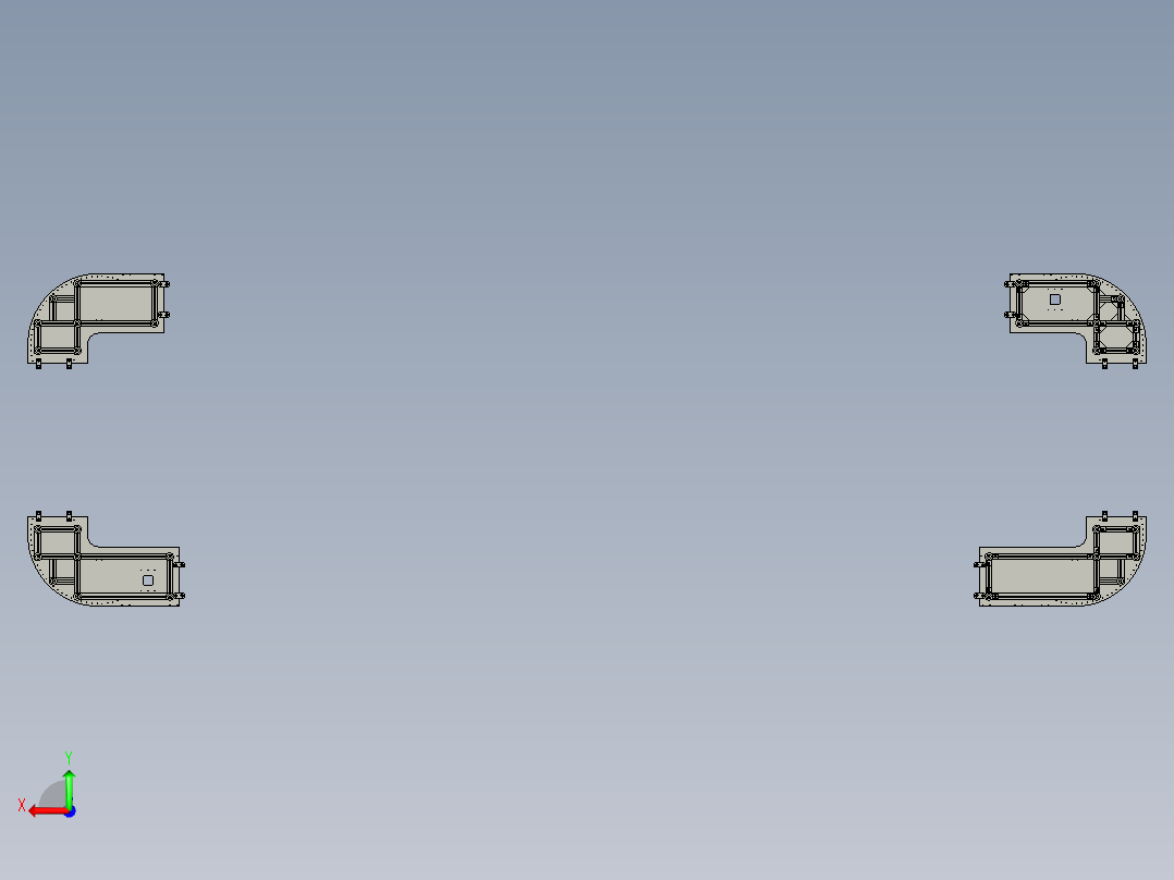 转弯输送线90度拐角后视图