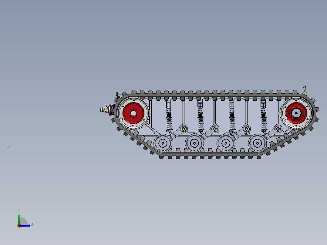 1吨电动克里斯蒂底盘左视图