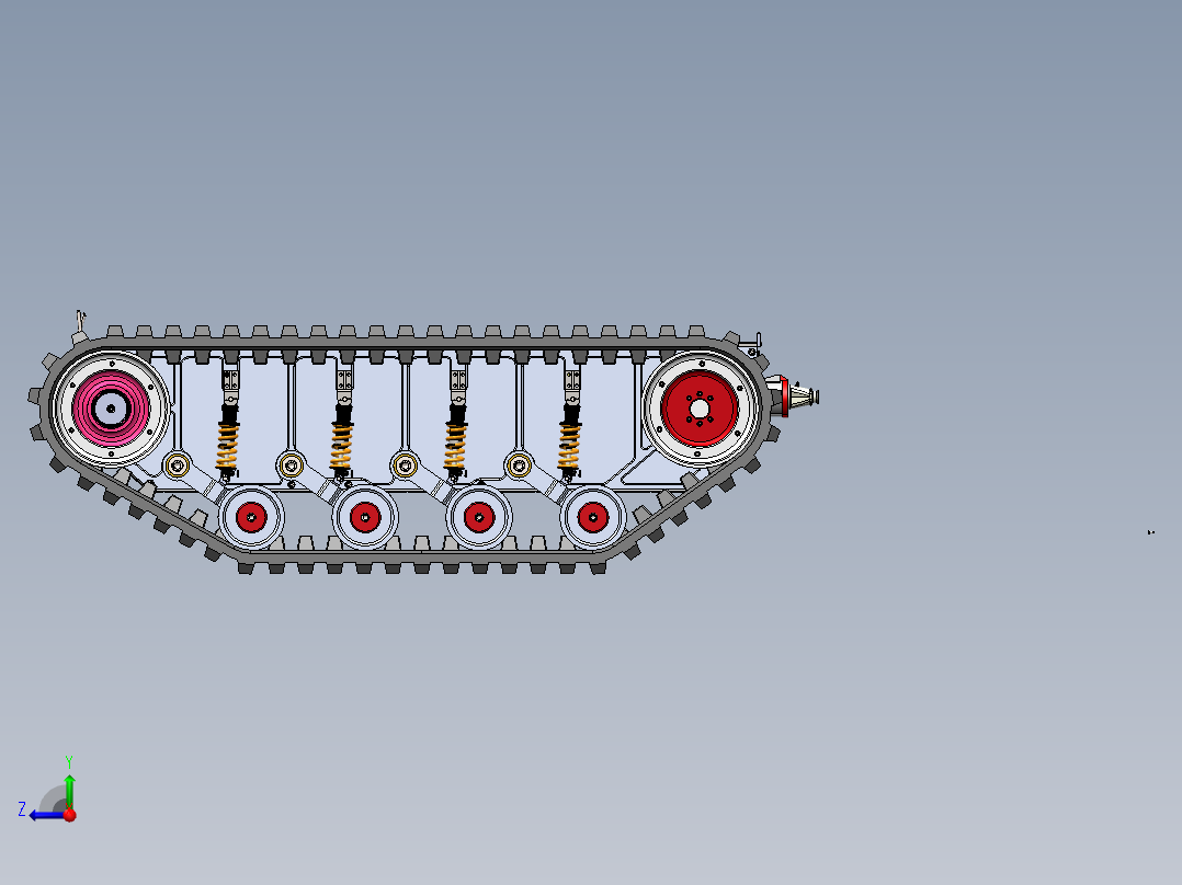 1吨电动克里斯蒂底盘右视图