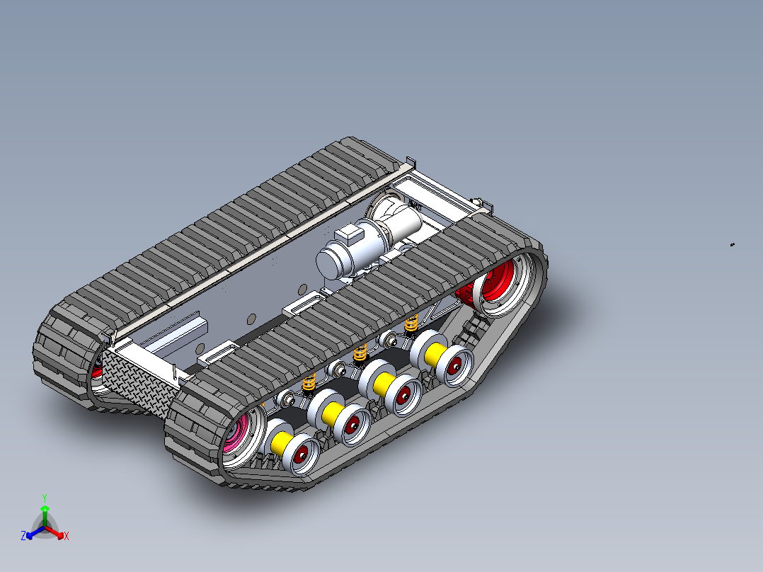 1吨电动克里斯蒂底盘正等轴测图