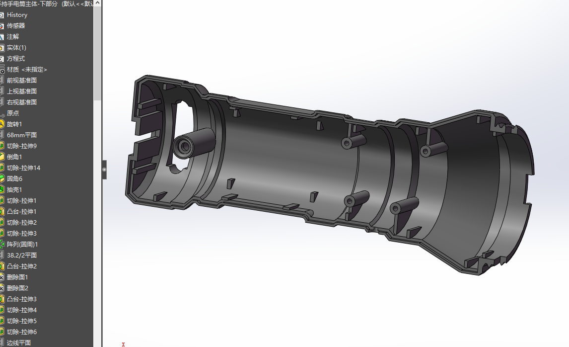 最新手持可充电手电筒（建模超全）