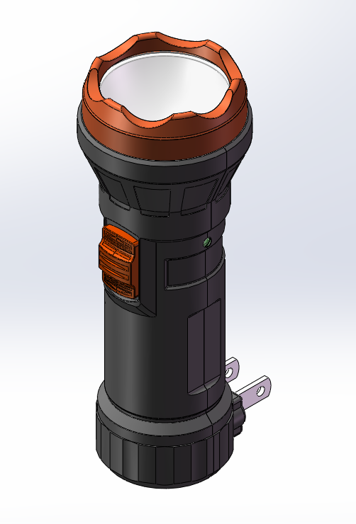 最新手持可充电手电筒（建模超全）
