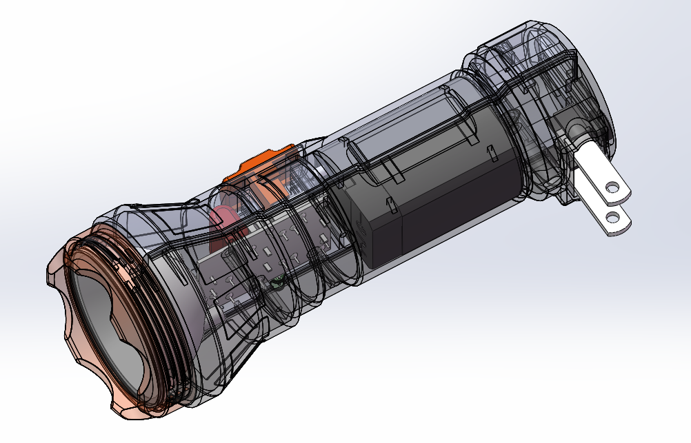 最新手持可充电手电筒（建模超全）