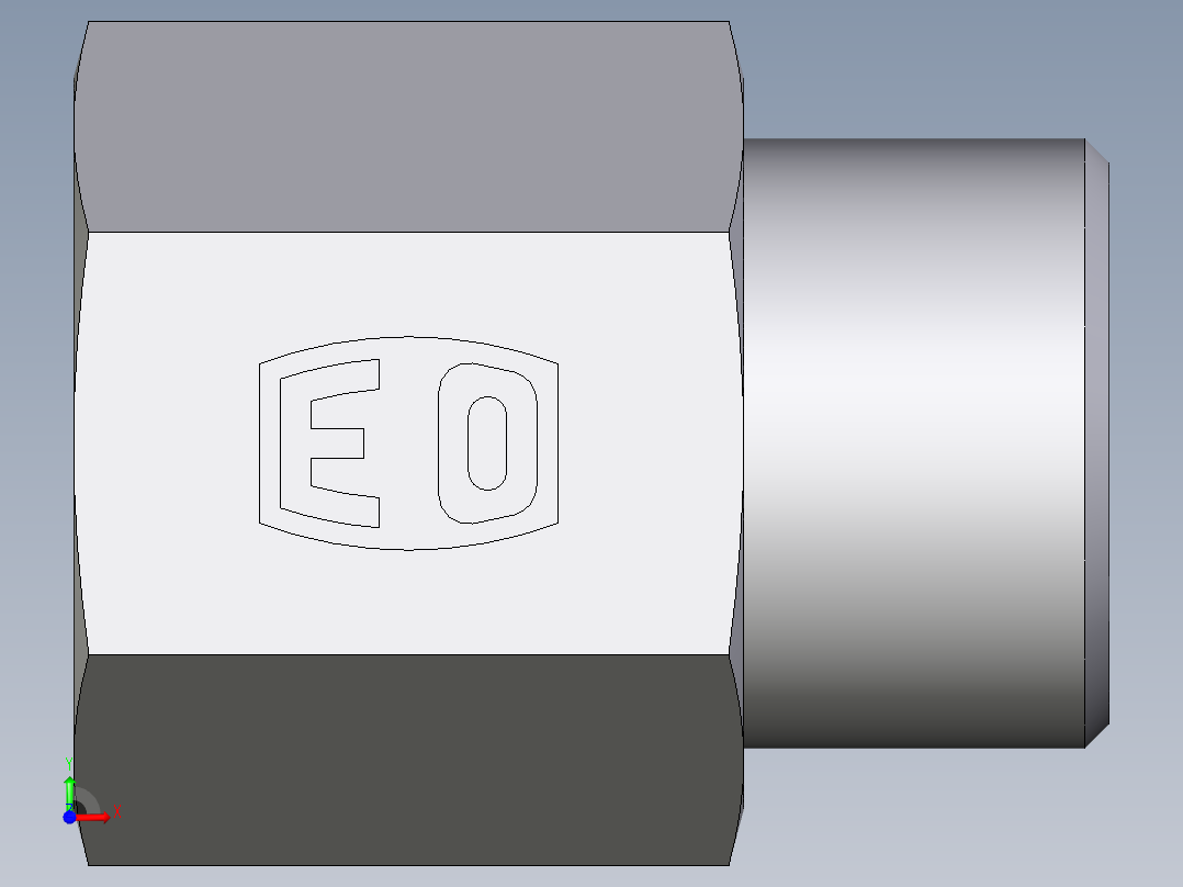 卡套式工业通用硬管接头EO_Swivel_connector_GAI12SR71X前视图
