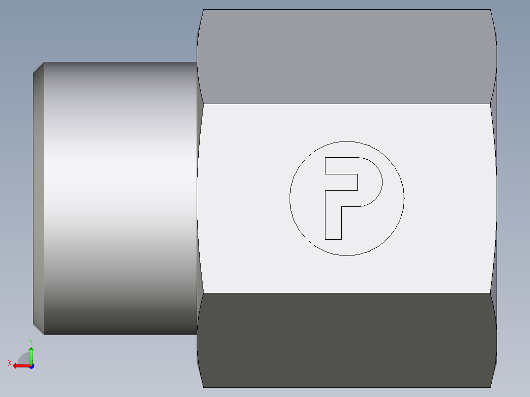 卡套式工业通用硬管接头EO_Swivel_connector_GAI12SR71X后视图
