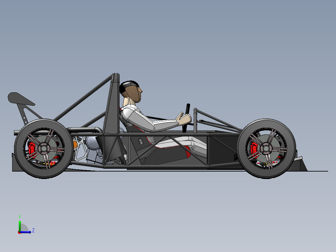 250混合动力原型赛车SW设计左视图