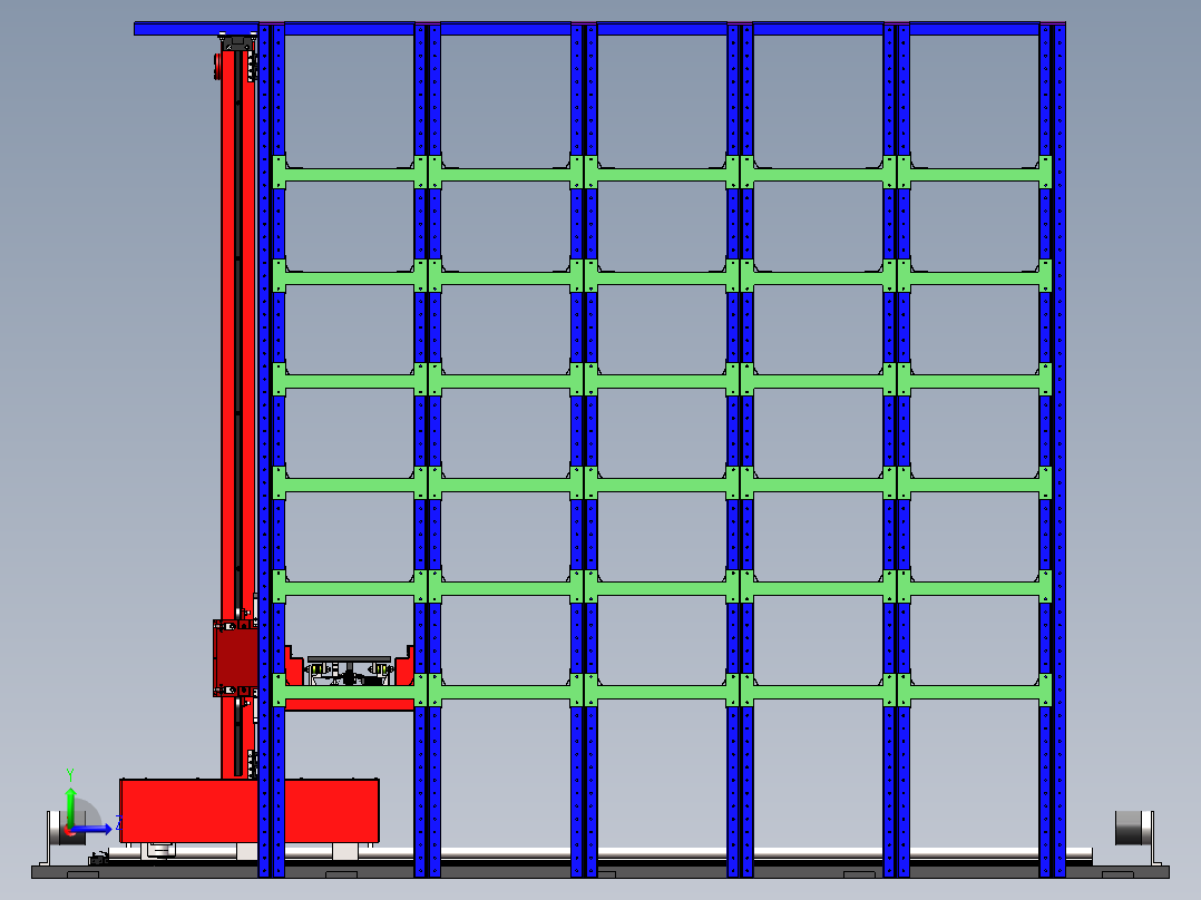 单柱巷道式堆垛机（sw16可编辑+cad）左视图