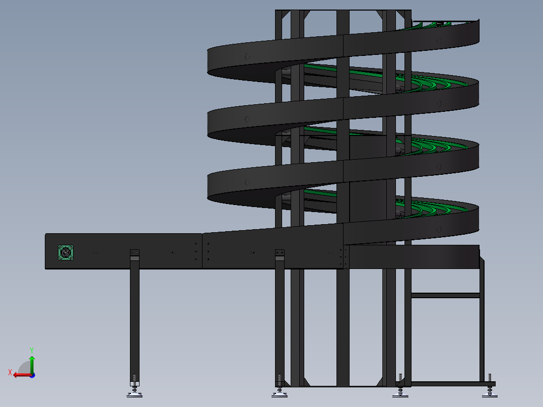 双螺旋输送机（sw14可编辑+工程图）后视图